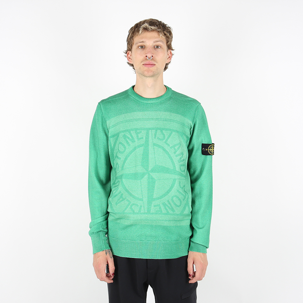 Stone Island 100% 羊毛 雙面毛衣 綠色