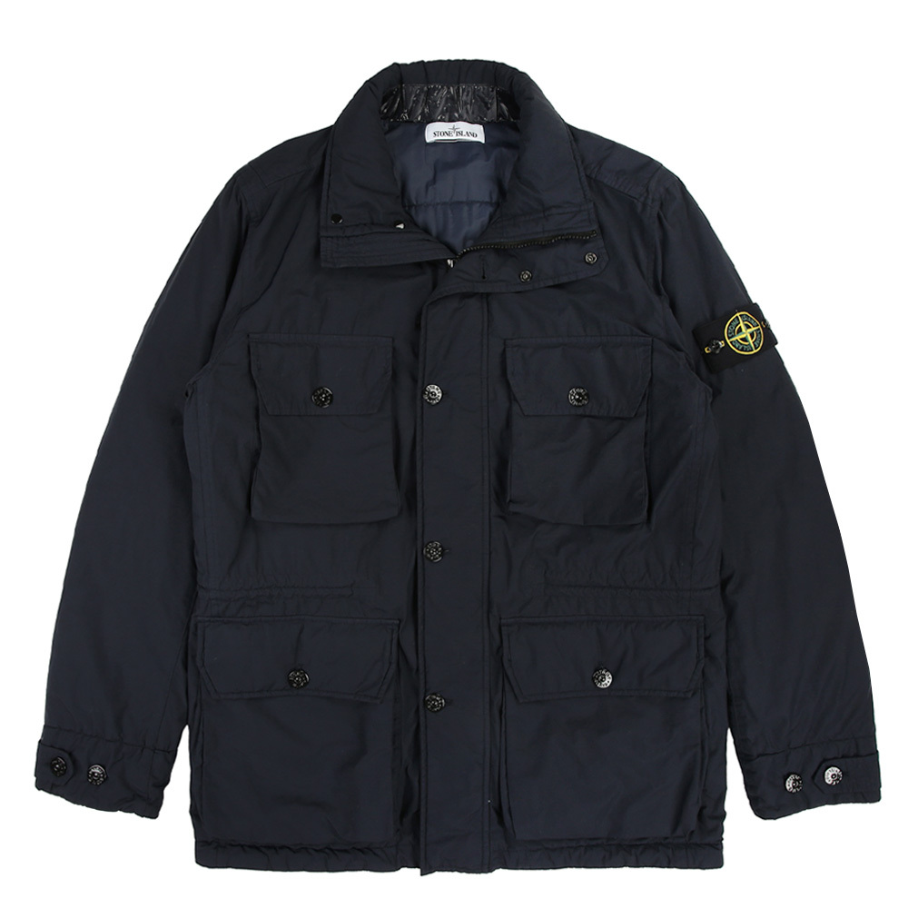 Stone Island 隱藏式立領 連帽外套 夾克 長袖 海軍藍