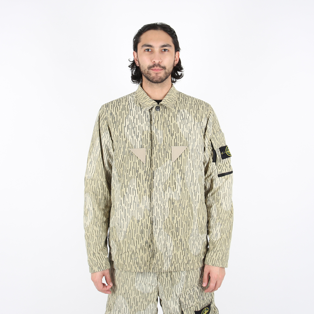 Stone Island 反光線條 長袖 襯衫 米色