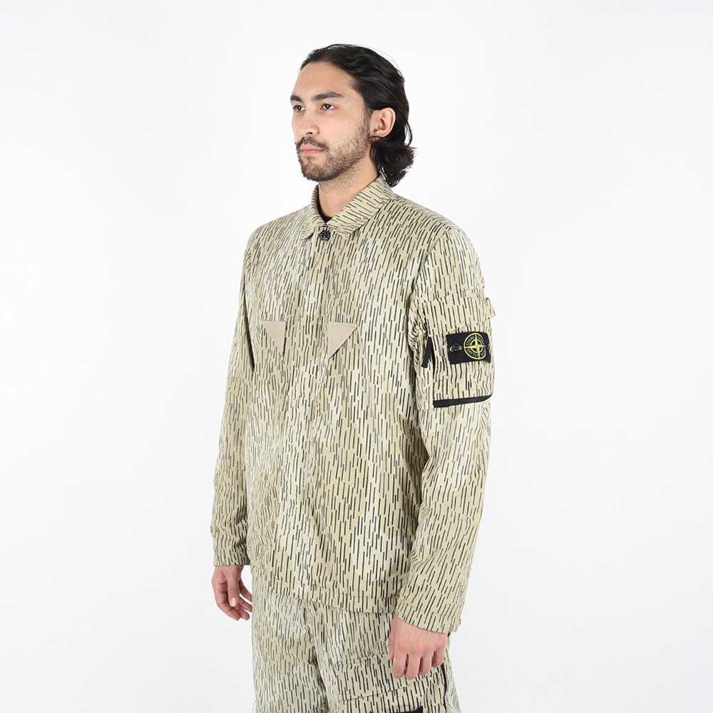 Stone Island 反光線條 長袖 襯衫 米色