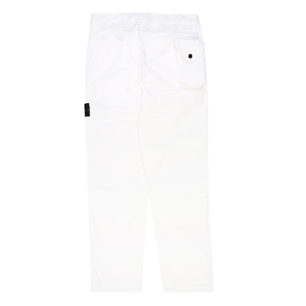 Stone Island 可拆卸羅盤LOGO 褲子 長褲 白色