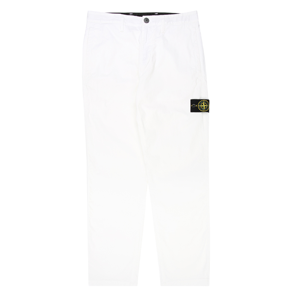 Stone Island 可拆卸羅盤LOGO 褲子 長褲 白色