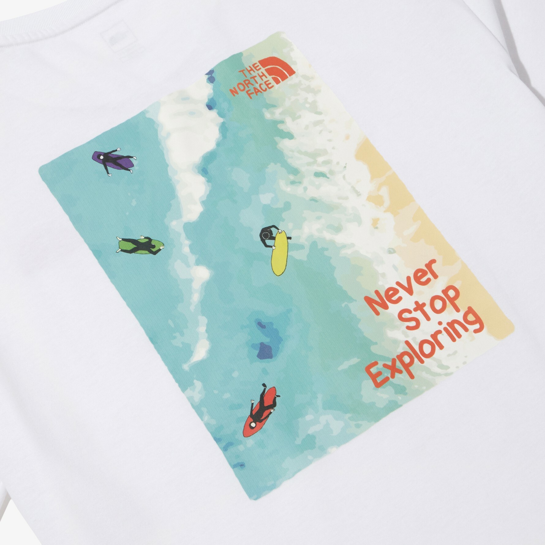 THE NORTH FACE REGEN OCEAN 海洋 圖案 短袖 短T 白 NT7UN35B