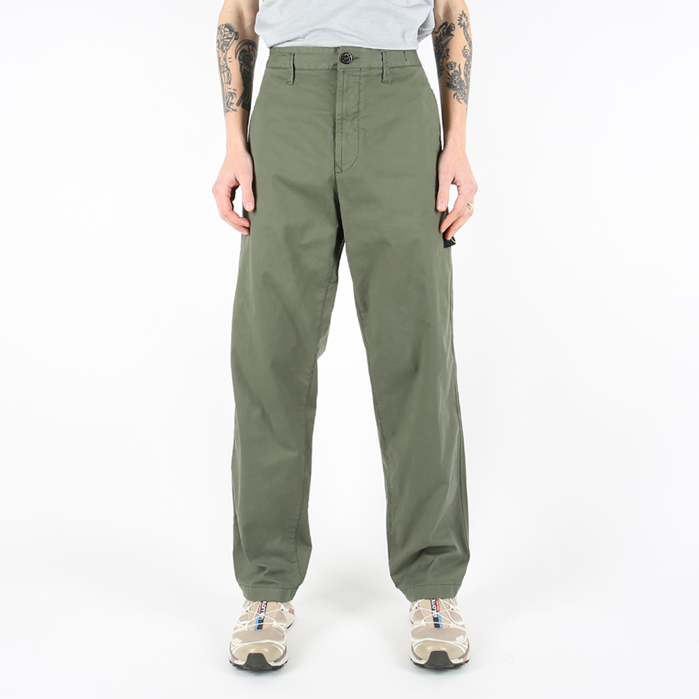 Stone Island 可拆卸羅盤LOGO 褲子 長褲 鼠尾草綠