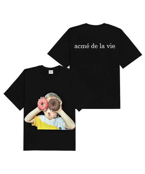 CME DE LA VIE BABY FACE 甜甜圈小孩 短袖 短T 黑 ADLV-21SS-SSBKBF-DN1