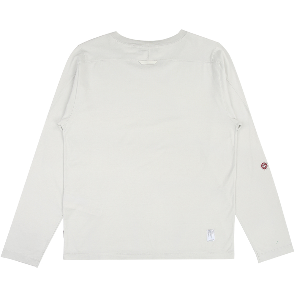 Stone Island 100％純棉 前後圖騰 T恤 長袖 珍珠灰