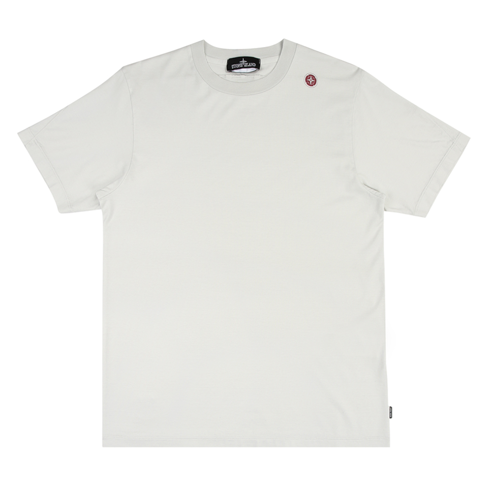 Stone Island 100％純棉 前後印刷圖形 T恤 短袖 珍珠灰