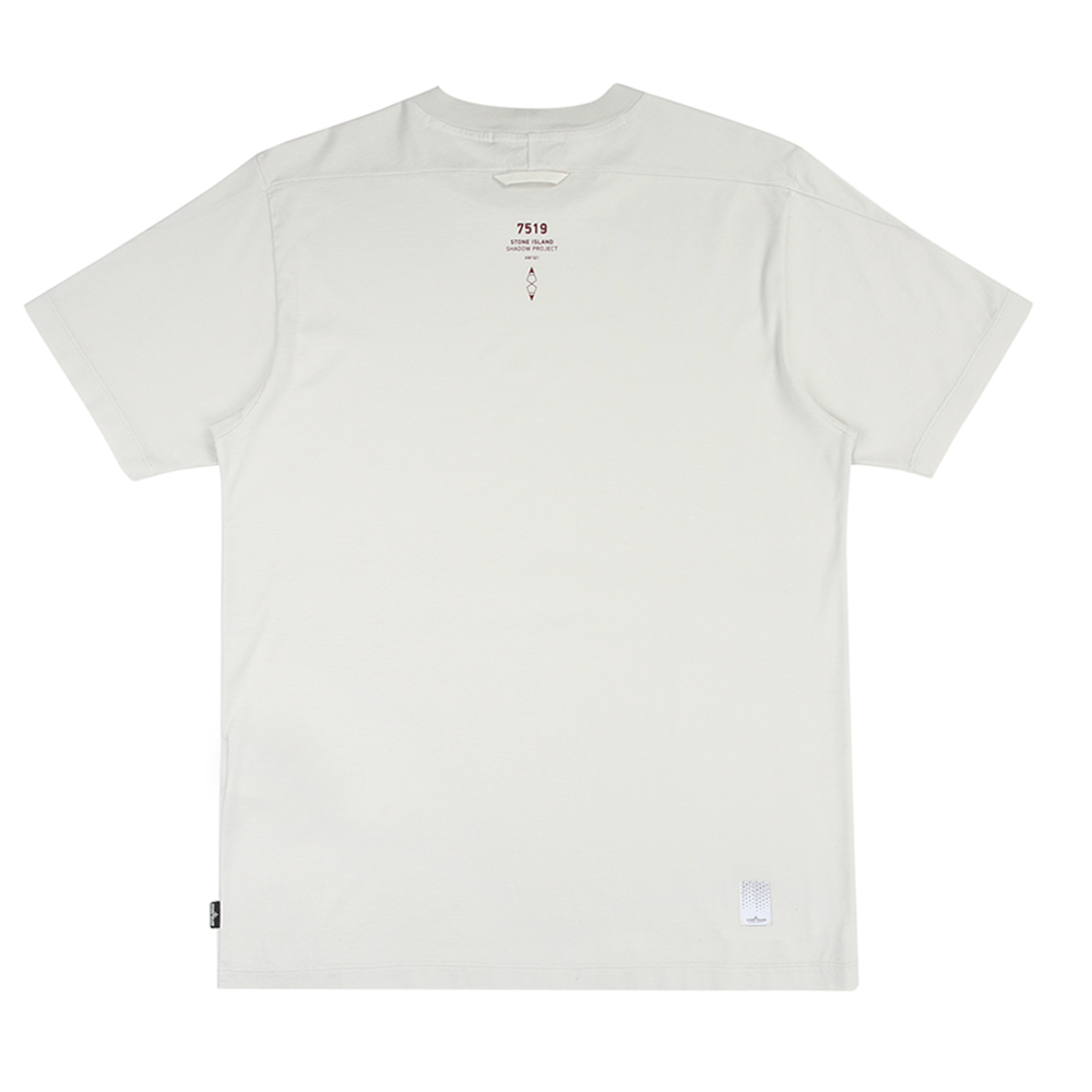 Stone Island 100％純棉 前後印刷圖形 T恤 短袖 珍珠灰