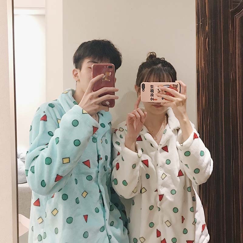 🔥暖呼呼系列-蠟筆小新法蘭絨睡衣【情侶款】