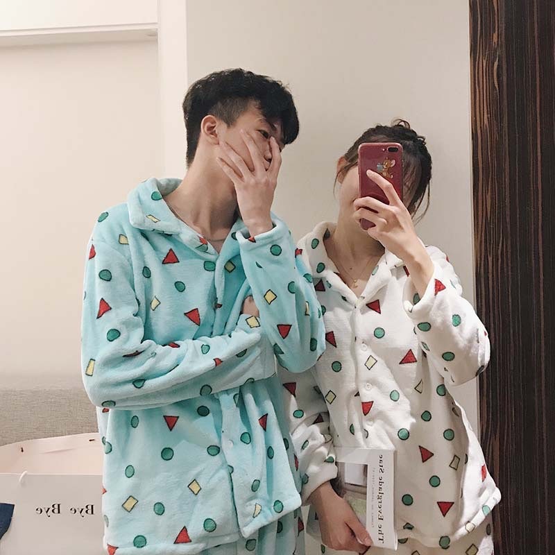 🔥暖呼呼系列-蠟筆小新法蘭絨睡衣【情侶款】