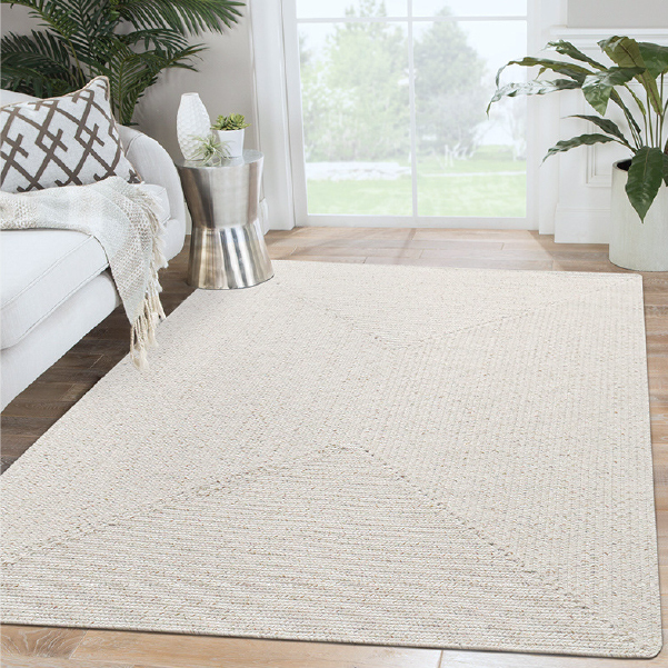 北歐極簡手工棉織地毯