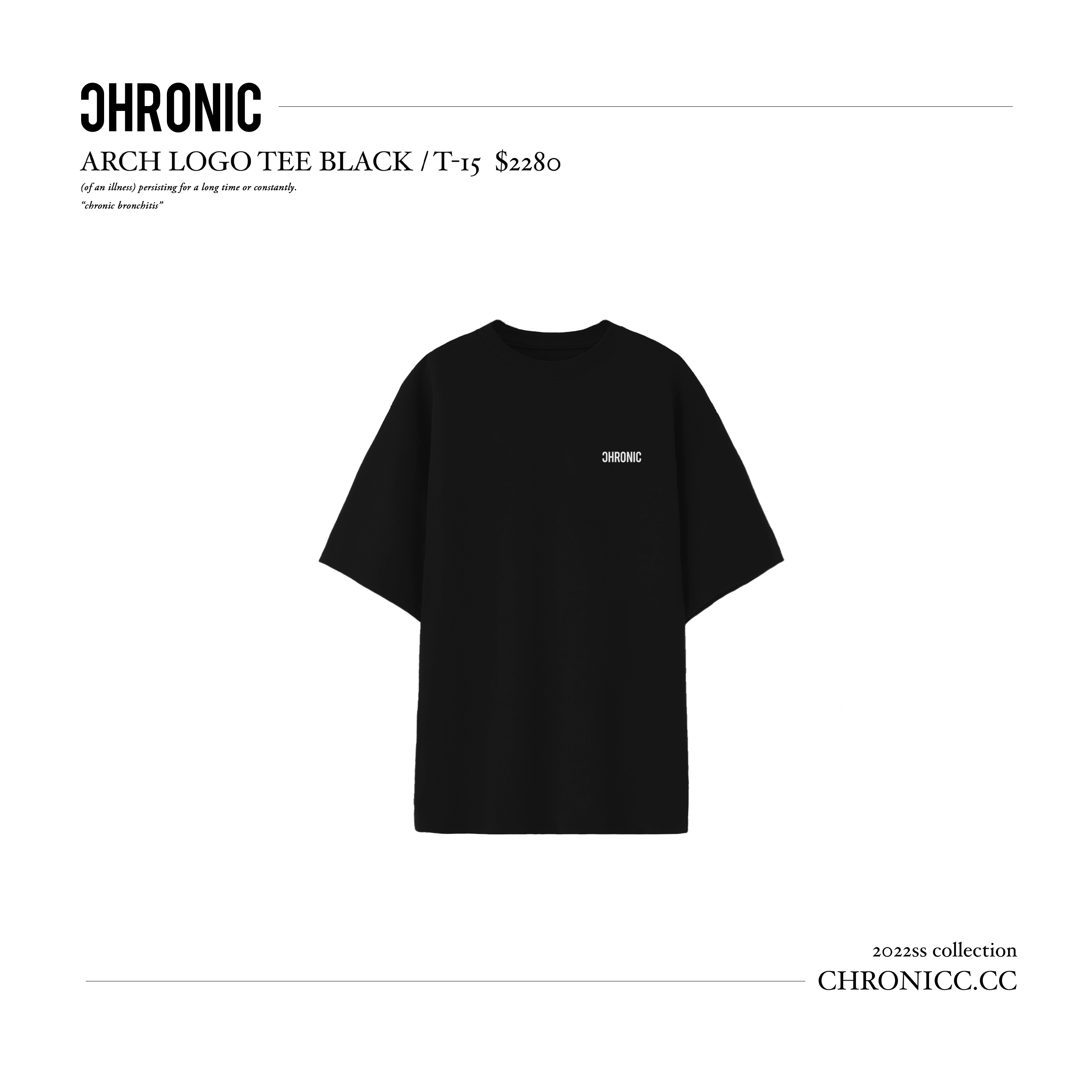 ARCH LOGO TEE BLACK / T-15