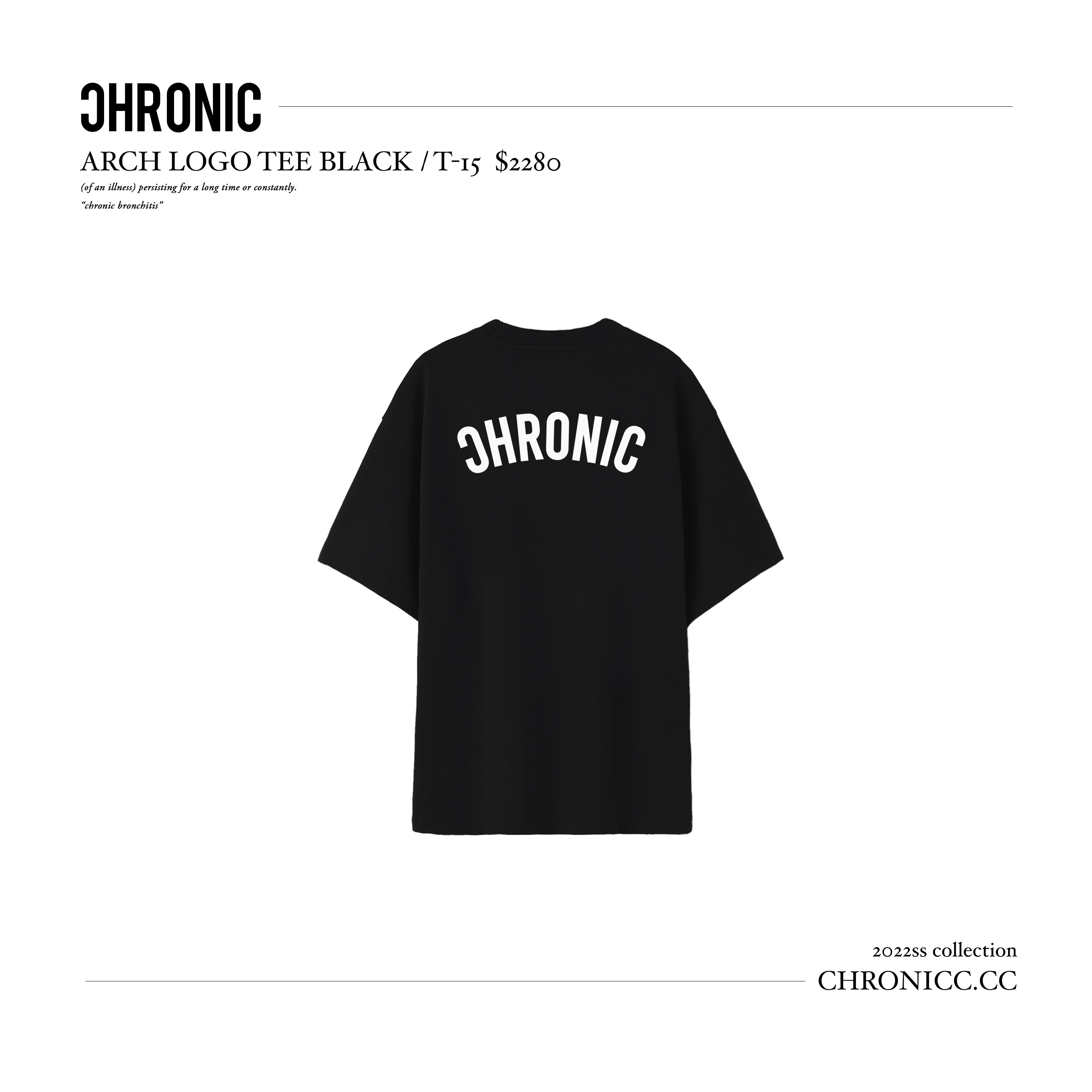 ARCH LOGO TEE BLACK / T-15