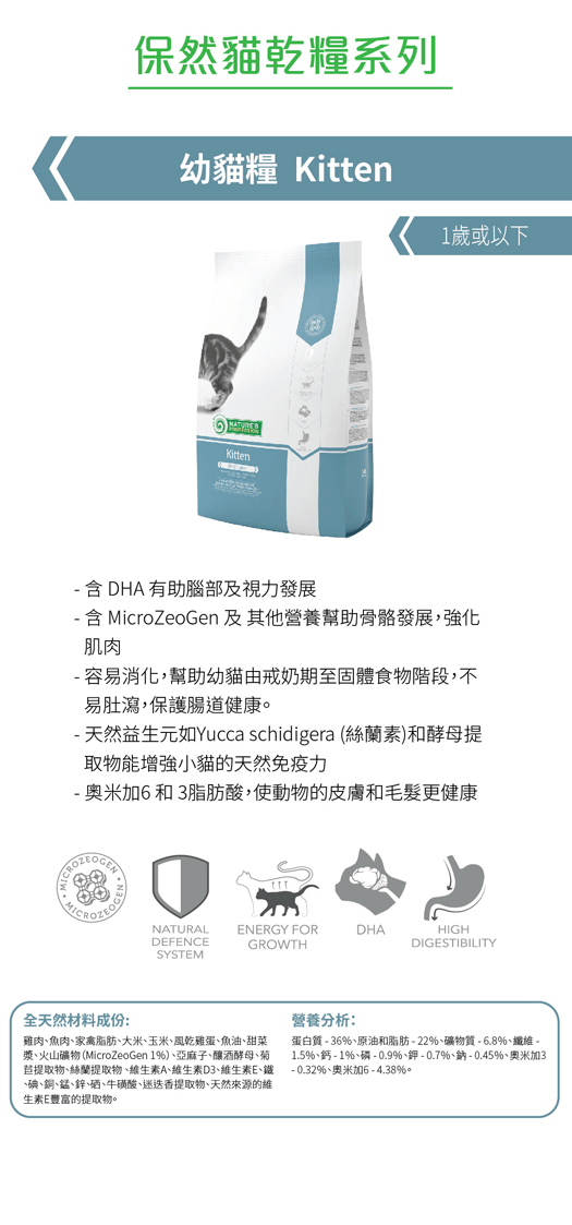 Nature’s Protection Kitten 初生幼貓糧 (2/7/18kg)