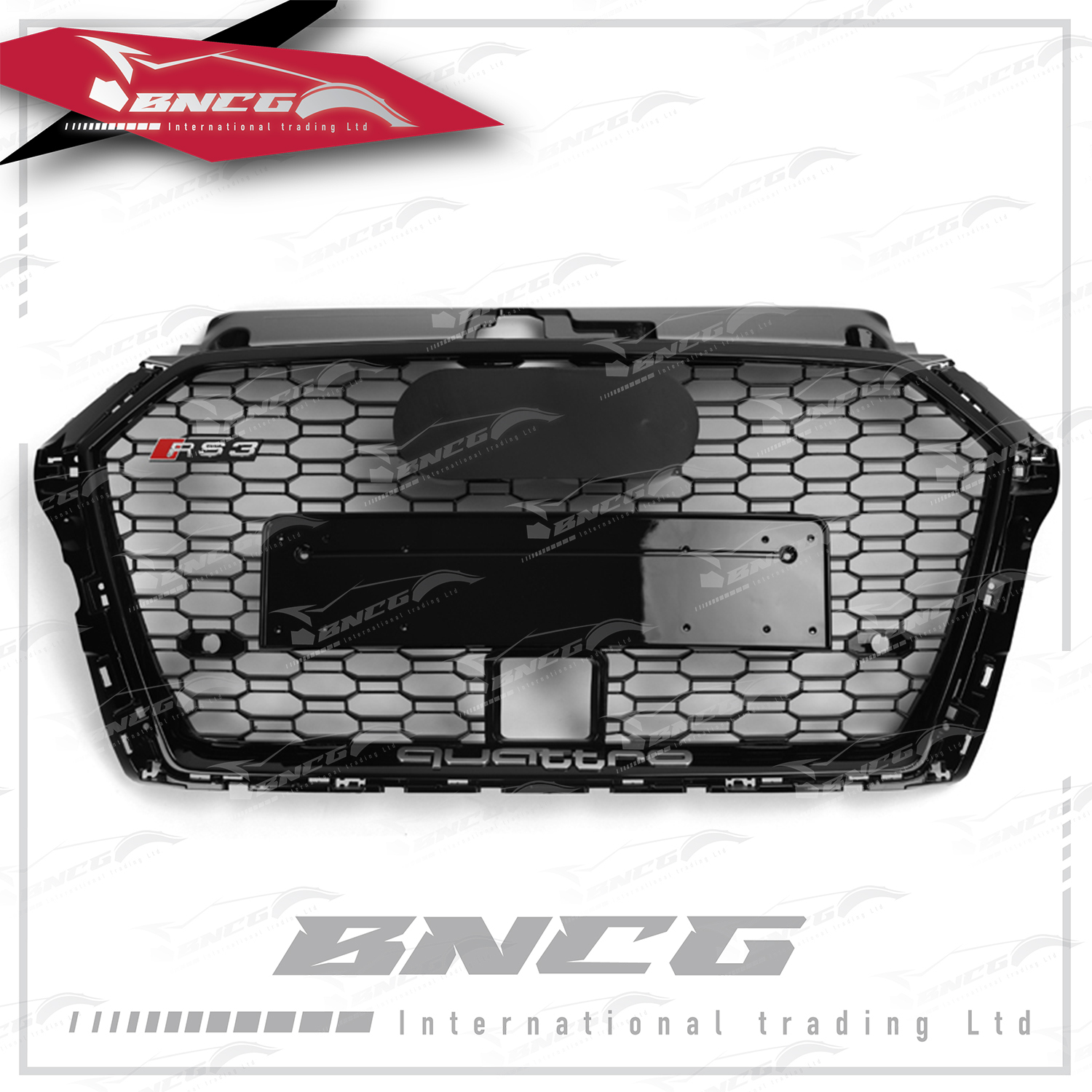 奧迪 Audi A3 改 RS3 17-19年式 原車替換 改裝 水箱蓋 水箱罩 黑框 含ACC孔 含車標