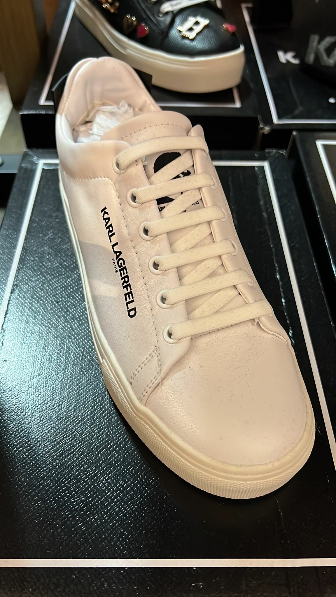 [S] KARL LAGERFELD CHELIA SNEAKERS, BRT WHITE CHLF LEATHER FINAL SALE (SKL120)
