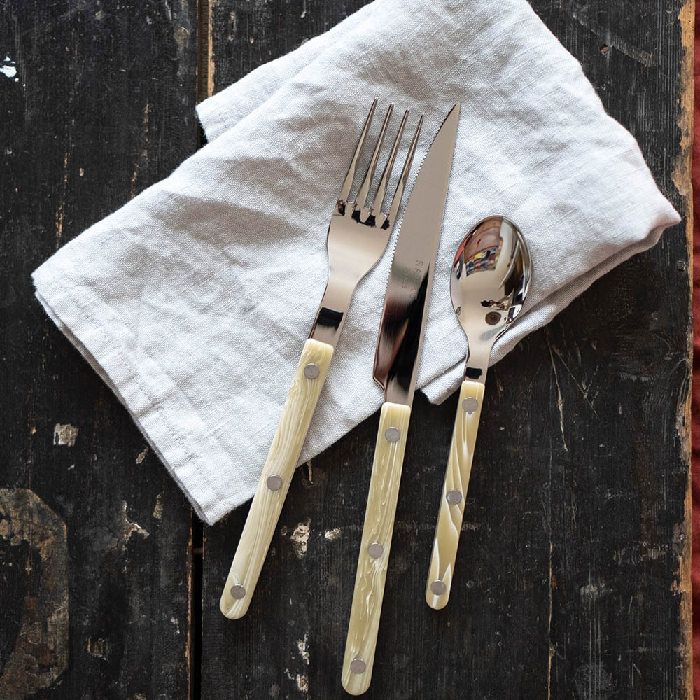 SABRE | Bistrot 復古酒館鈕扣系列 | 茶匙 | 亮面 |  隕石白