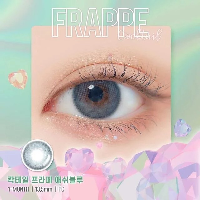 [預訂][月拋] LENSME Cocktail Frappe 每月拋棄彩妝隱形眼鏡｜2片 (Ash Blue)