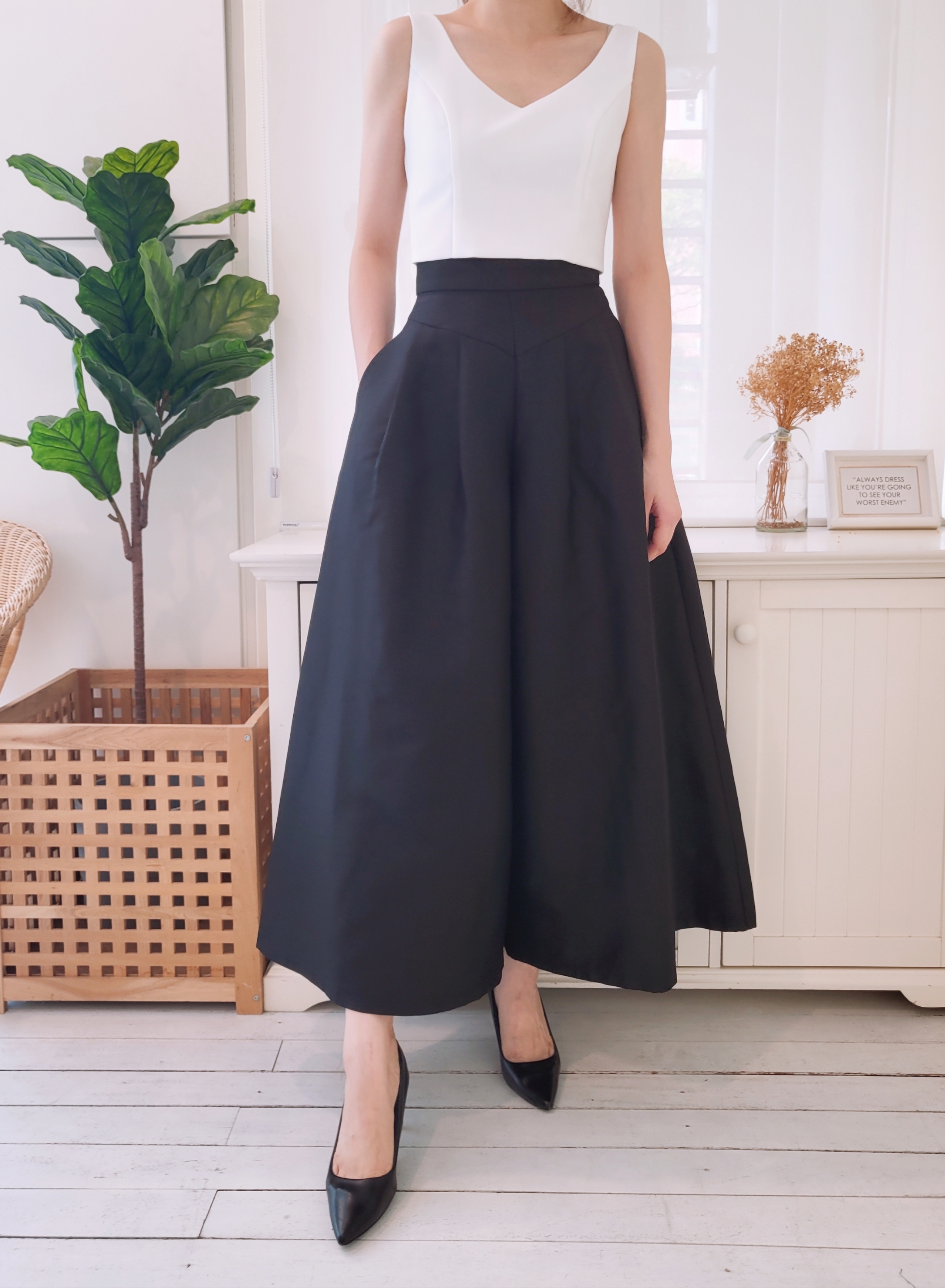 HIGH WAISTED WIDE LEG LONG PANT