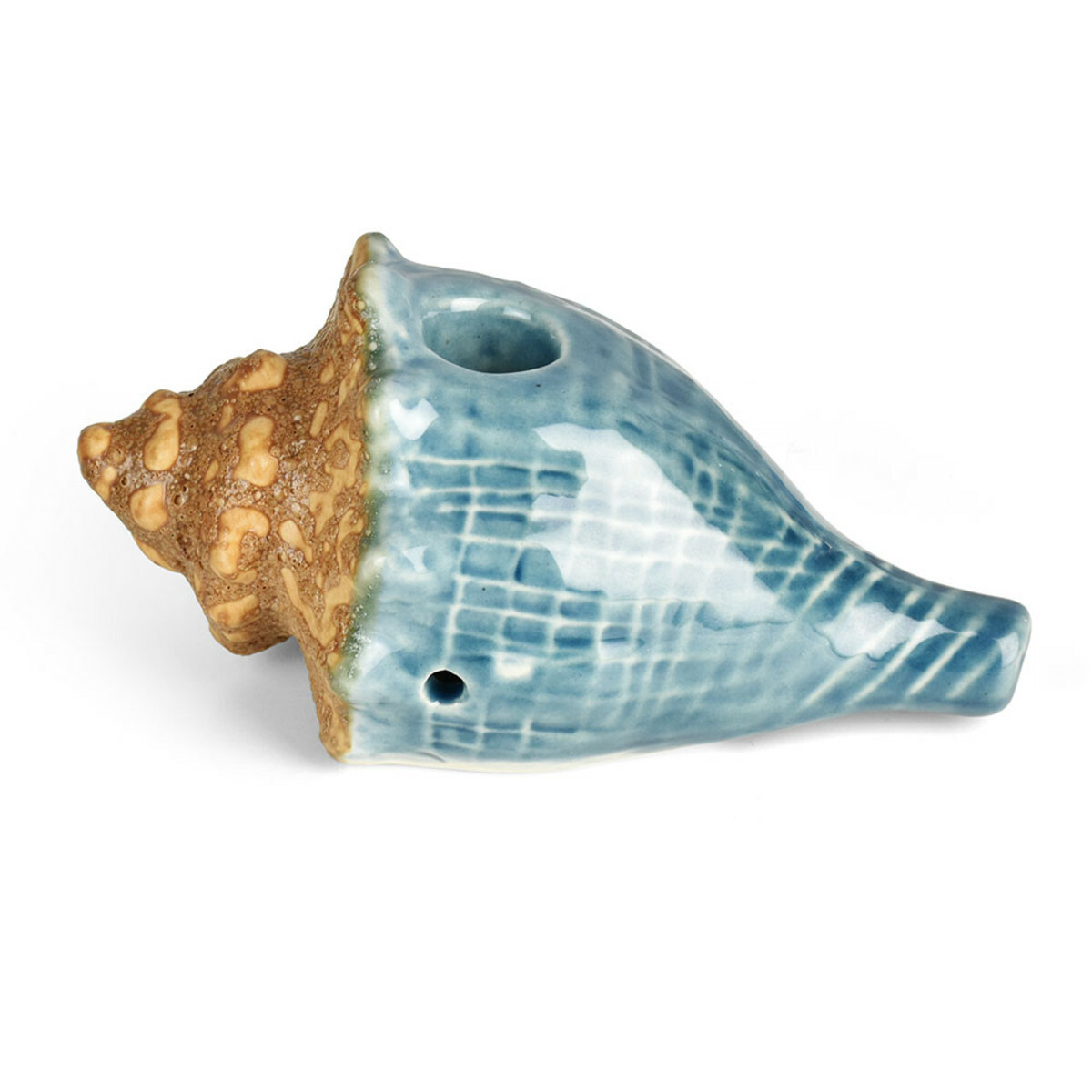 ART OF SMOKE SEA SHELL CERAMIC PIPE W/ NUG DISH W/BAG