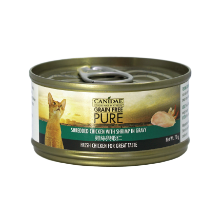 CANIDAE ®PURE雞絲與蝦仁 貓罐頭 70g