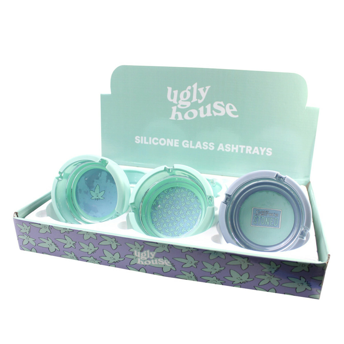UGLY HOUSE SILICONE & GLASS ASHTRAY - BIG SIZE