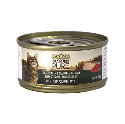 CANIDAE ®PURE白身吞拿魚雞肉與鯛魚貓罐頭  70g