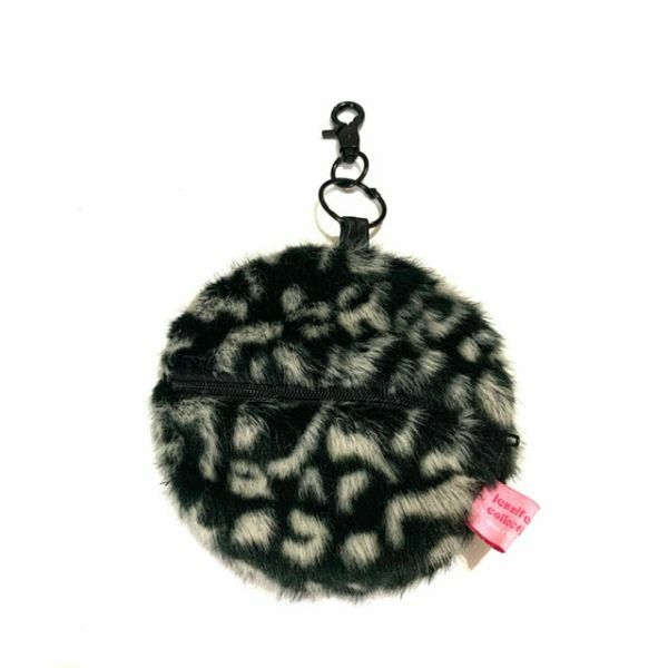 JCC 黑色豹紋圓圓零錢包掛飾