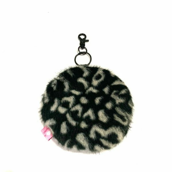 JCC 黑色豹紋圓圓零錢包掛飾