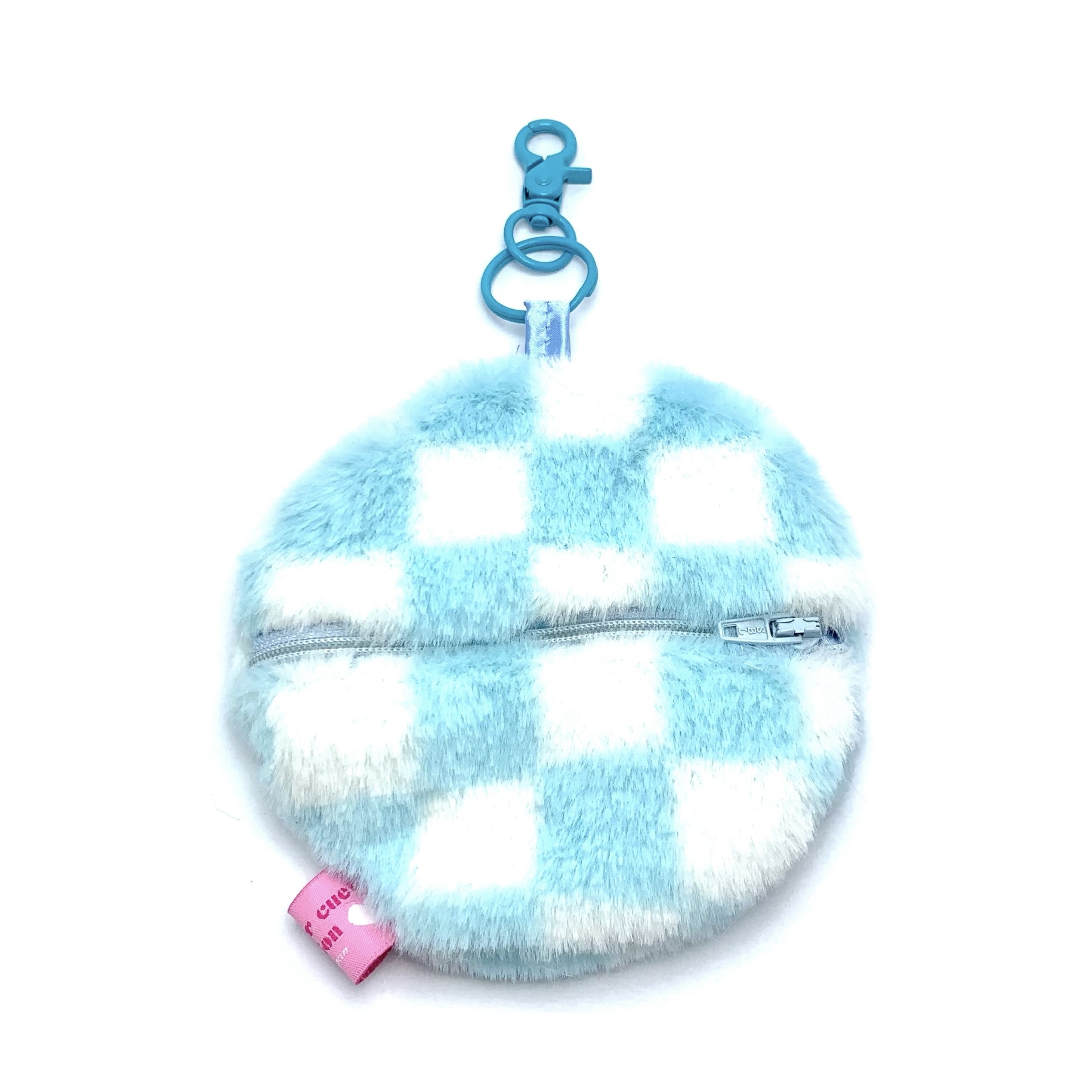 JCC 藍色棋盤格圓圓零錢包掛飾