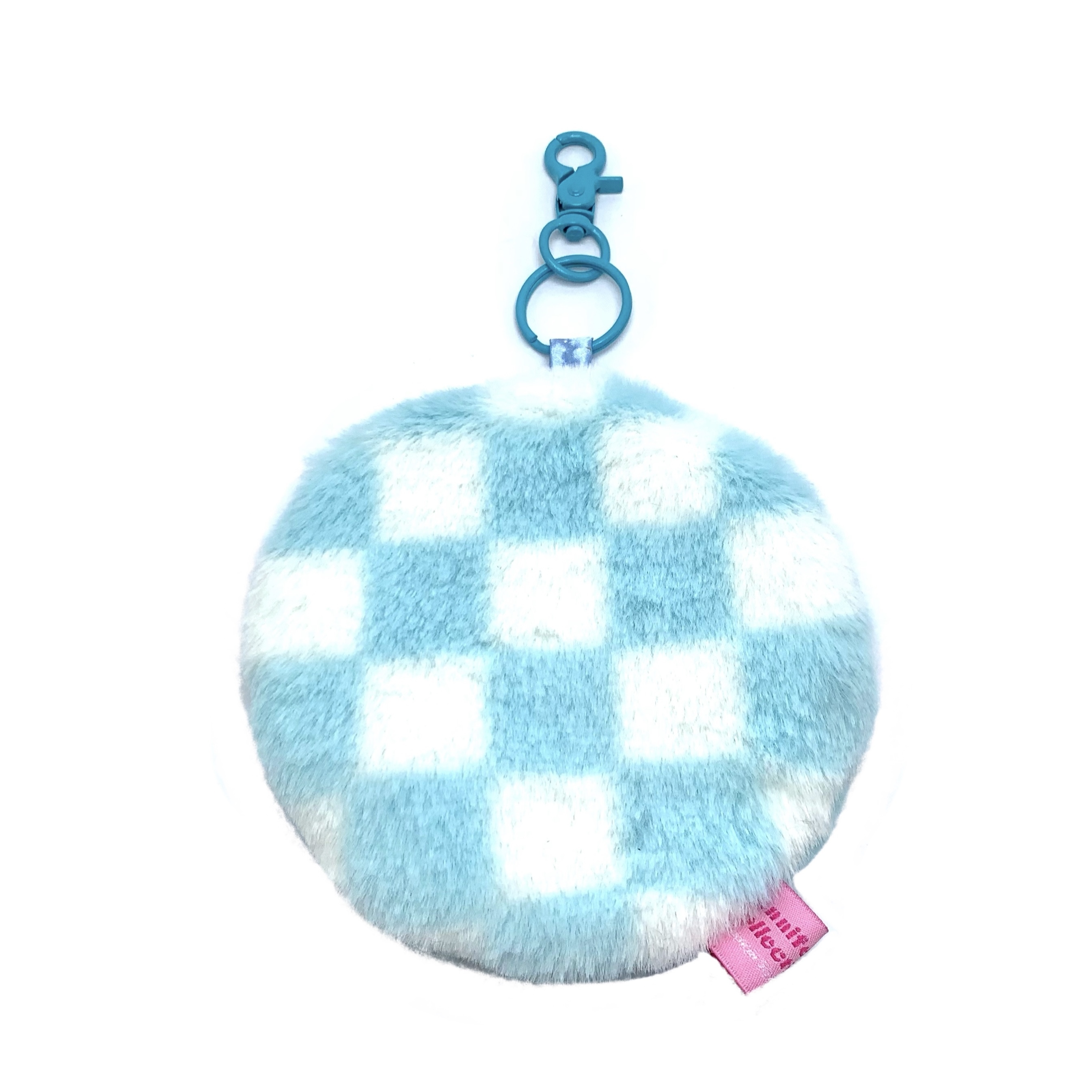 JCC 藍色棋盤格圓圓零錢包掛飾