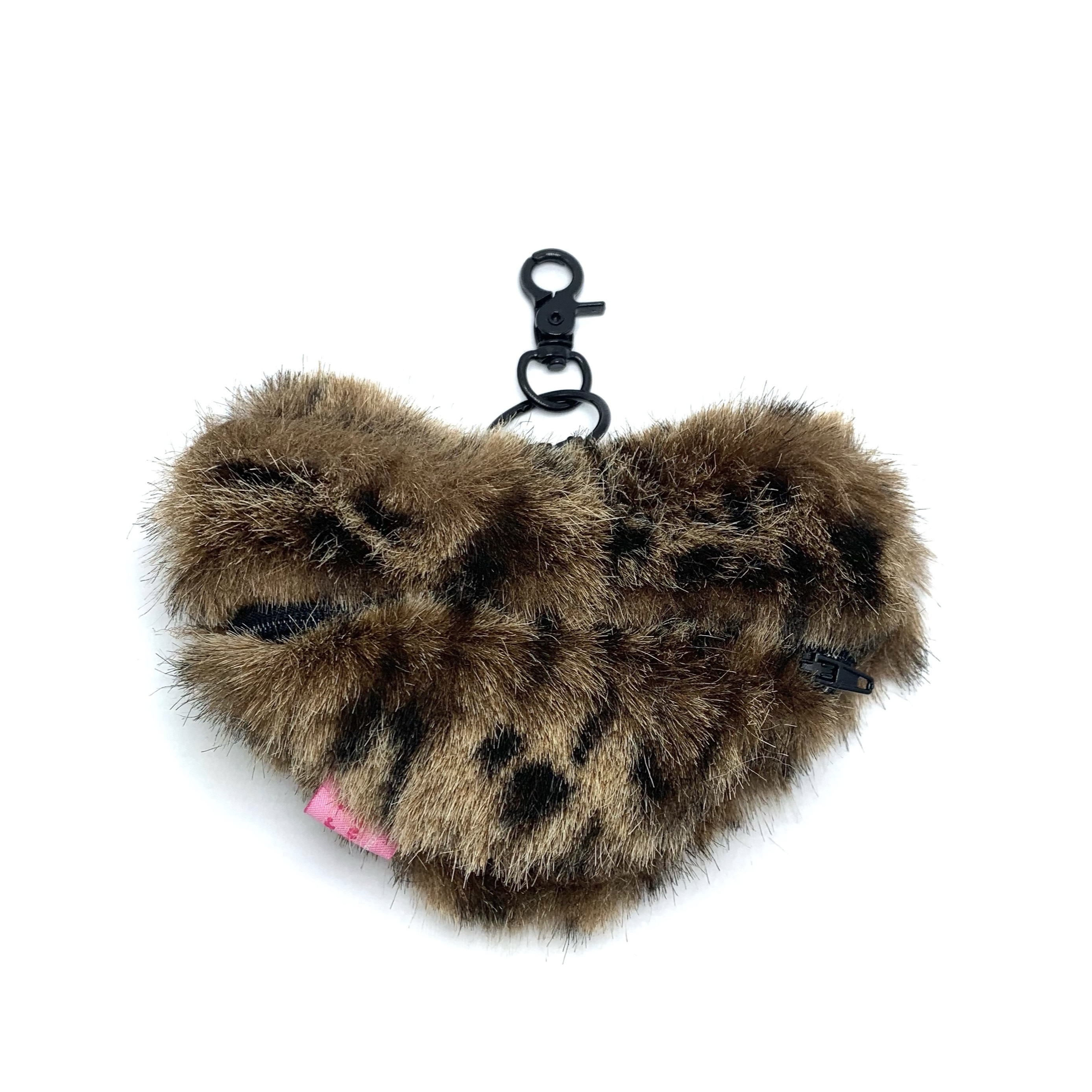 JCC 棕色豹紋愛心零錢包掛飾