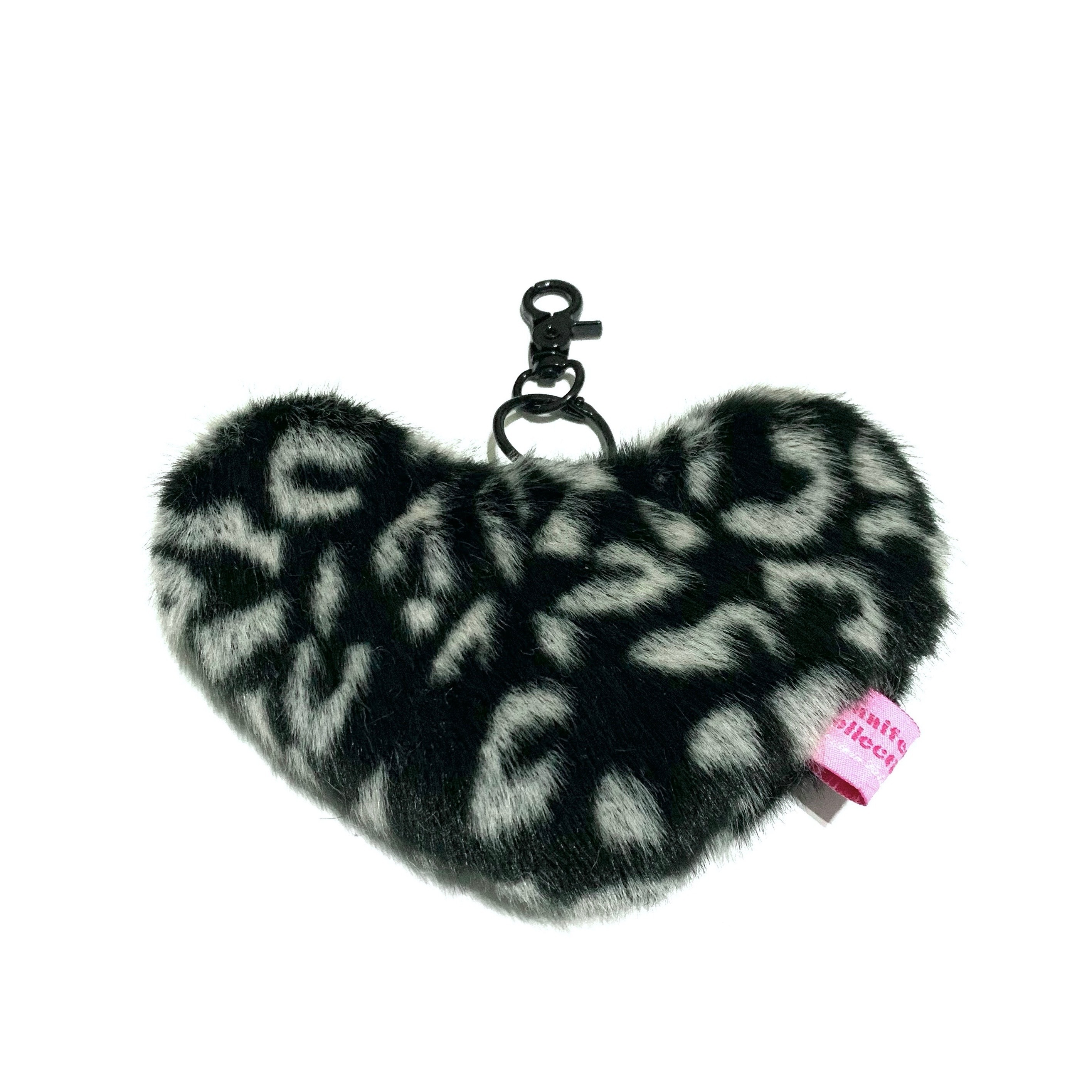 JCC 黑色豹紋愛心零錢包掛飾