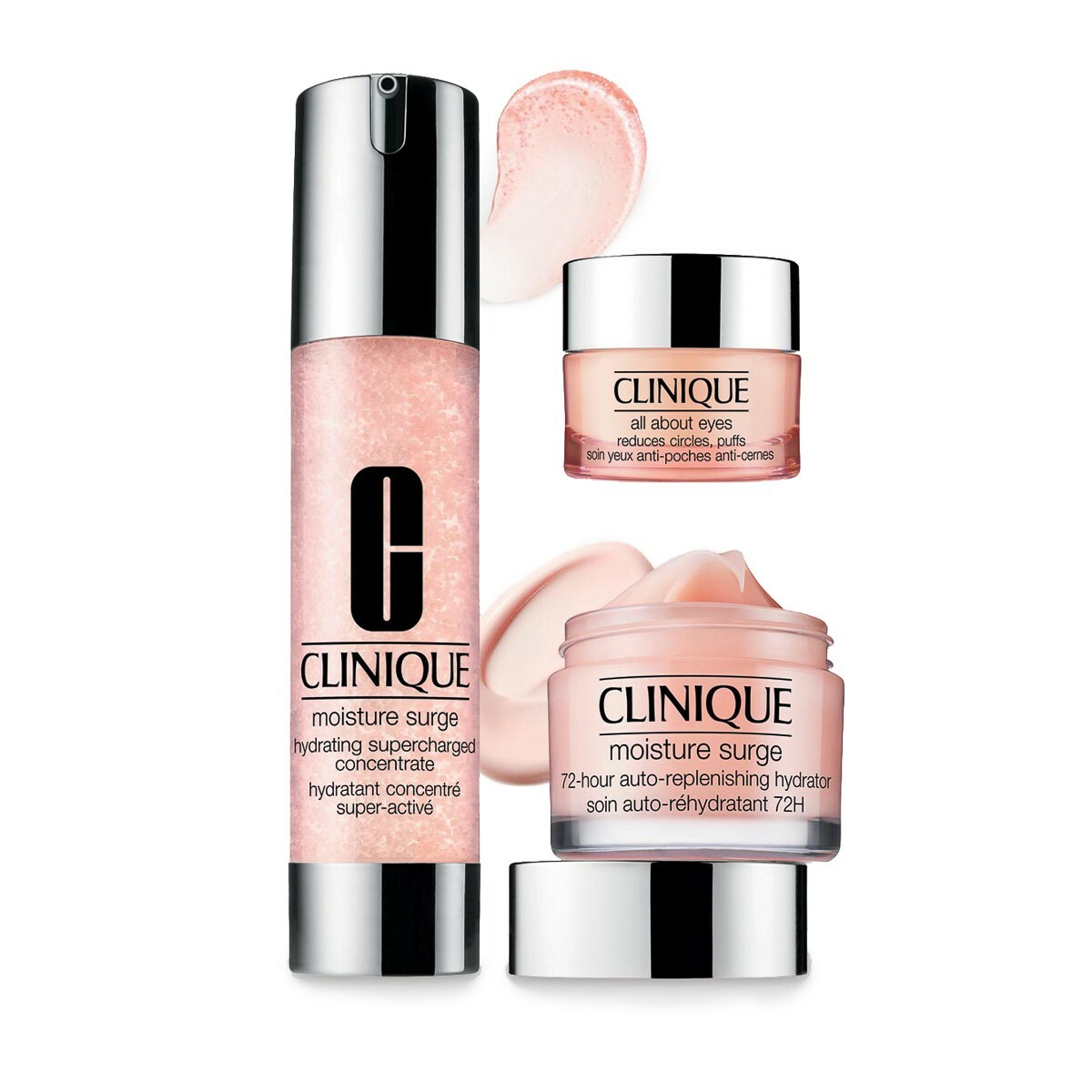 Clinique 水嫩補濕精華組合三件套裝 (眼霜15ML+ 特效水嫩補濕精華 48ML +粉紅爆水啫喱50ML