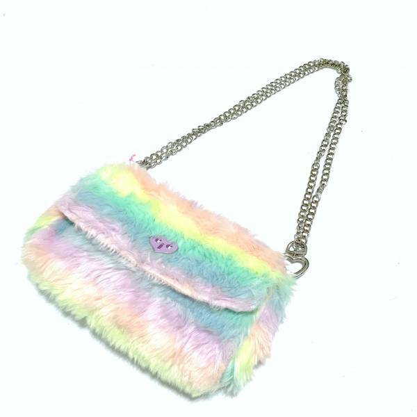 JCC 粉彩虹仿兔毛兩用發財包