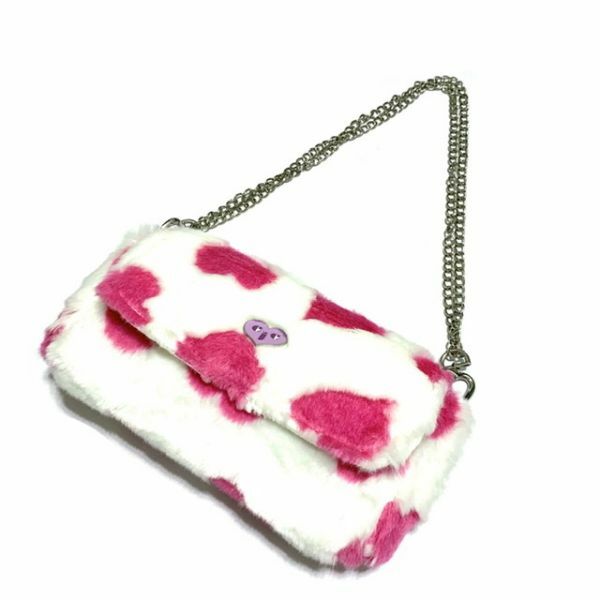 JCC 白桃甜心仿兔毛兩用發財包