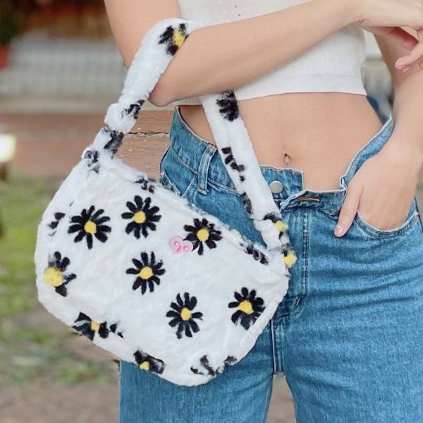 JCC 黑色小雛菊法棍包