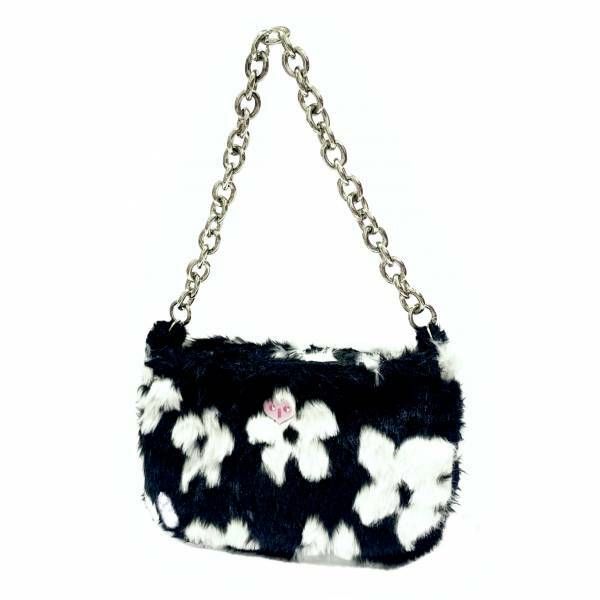 JCC 黑色小花鏈帶法棍包