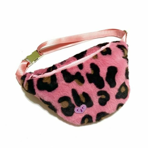 JCC 90’s 桃紅豹紋腰包