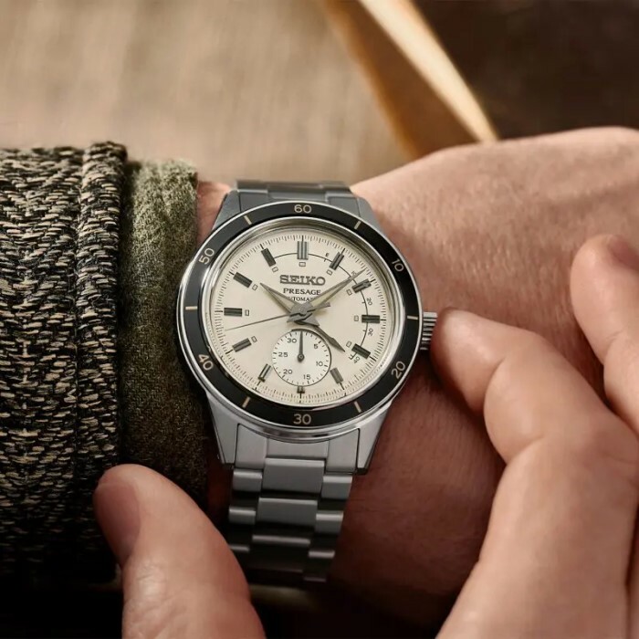 萬年鐘錶 - SEIKO Presage   象牙白1960年代復刻經典機械男錶 SSA447J1 /  4R57-00T0S  錶徑40.8MM
