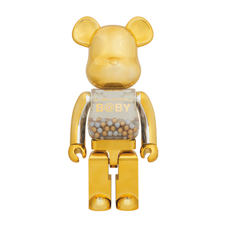 -(G12)-BE@RBRICK MY FIRST BE@RBRICK B@BY 1000% GOLD&SILVER 千秋 電鍍金/銀