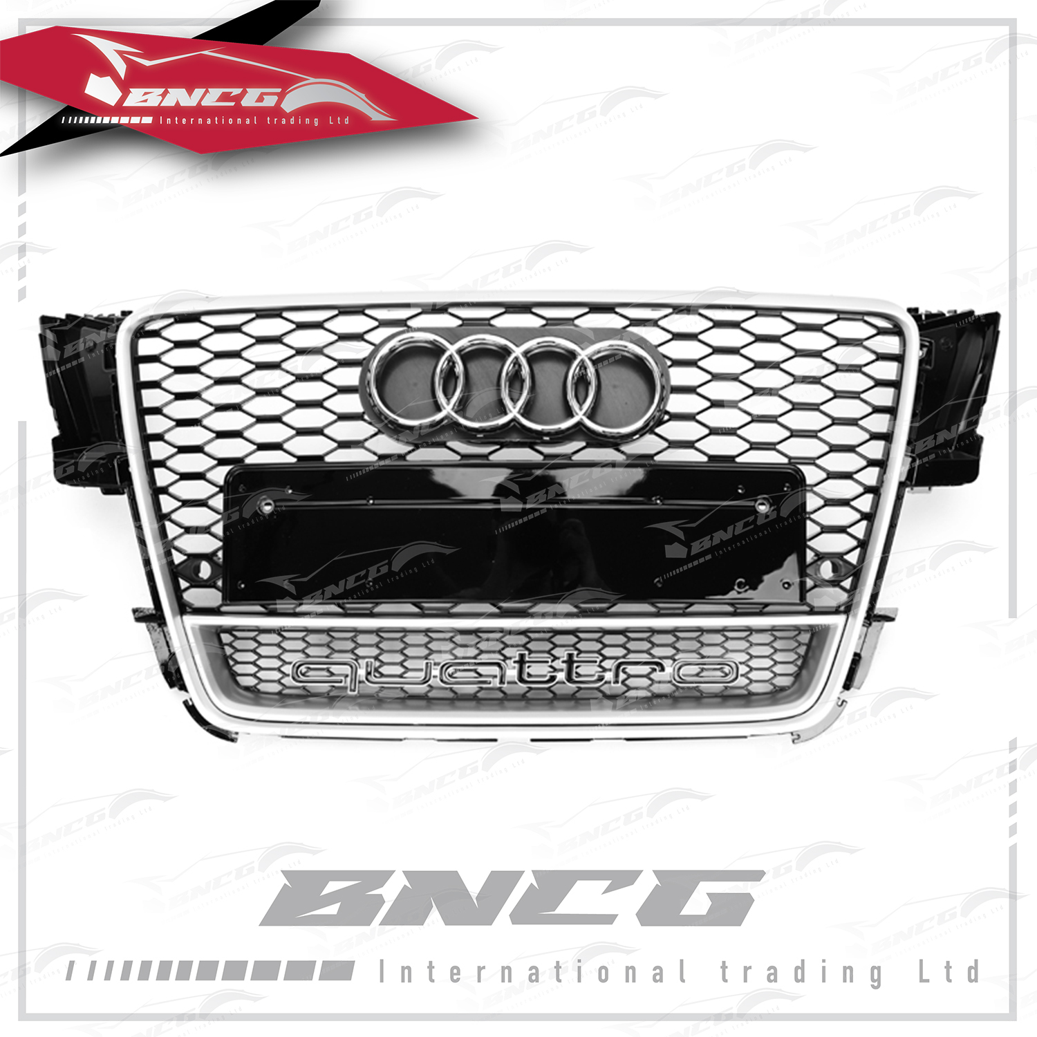 奧迪 Audi A5 改 RS5 08-11年式 原車替換 改裝 中網 水箱罩 小框款 銀quattro 含車標