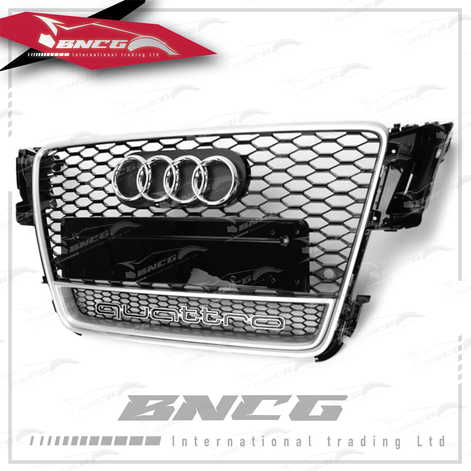 奧迪 Audi A5 改 RS5 08-11年式 原車替換 改裝 中網 水箱罩 小框款 銀quattro 含車標