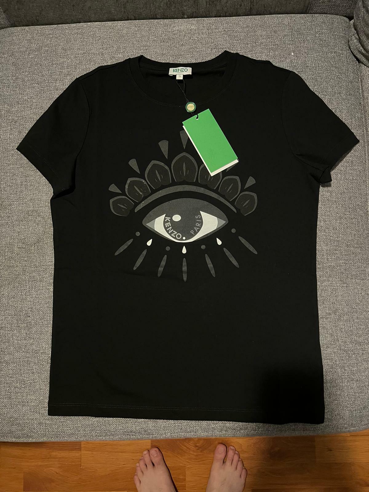 KENZO WOMEN BLACK T SHIRT WITH EYE LOGO