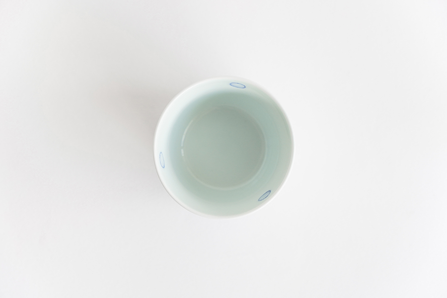 溪山窯-染錦櫻蕎麥豬口