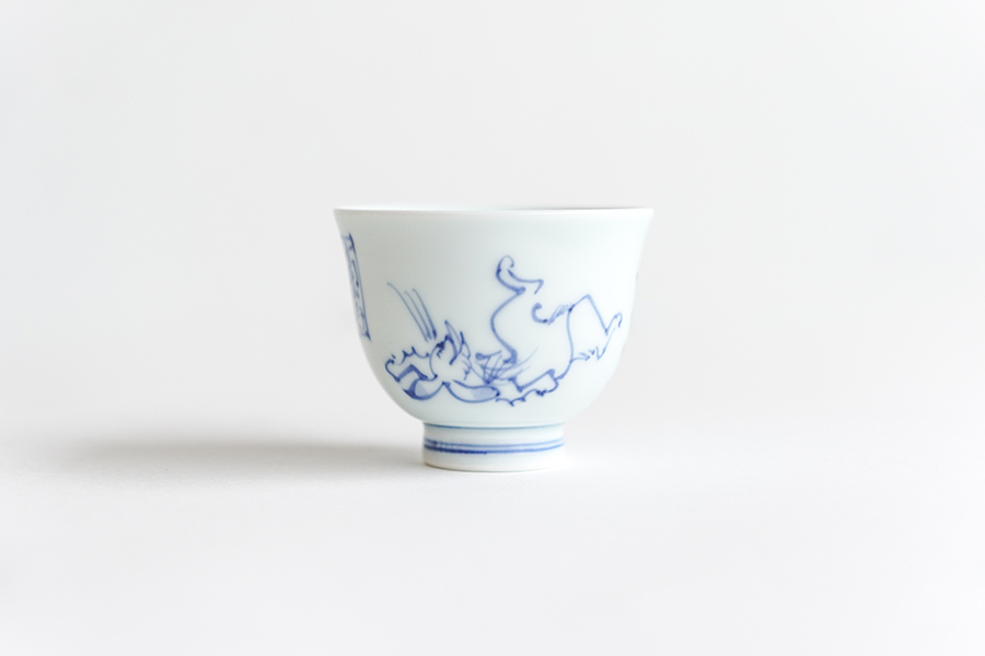 溪山窯-染付高山寺小仙茶(大)