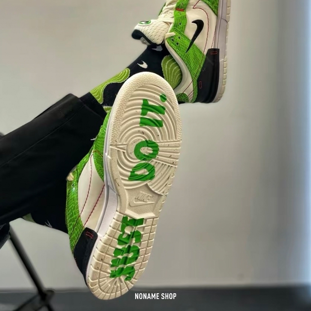 💥出清特價💥 NIKE DUNK LOW DISRUPT 2  解構 金扣 蛇紋 白綠 (女款)