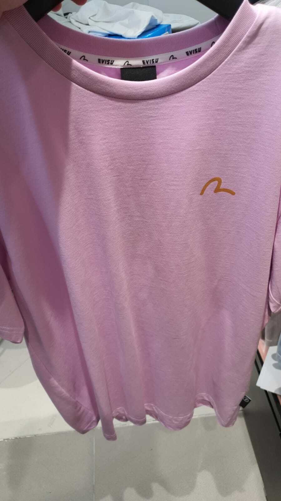 [S] EVISU SMALL LOGO TEE SHIRT, PINK, EU5UTS904-PINK (SEV40)