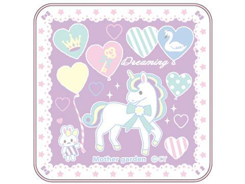 Usamomo萌兔桃桃-小方巾-(獨角獸愛心氣球紫/粉紅獨角獸)
