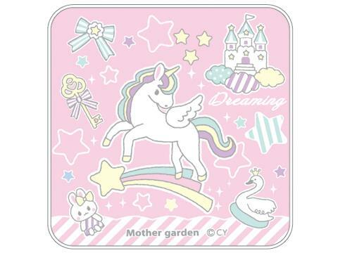 Usamomo萌兔桃桃-小方巾-(獨角獸愛心氣球紫/粉紅獨角獸)